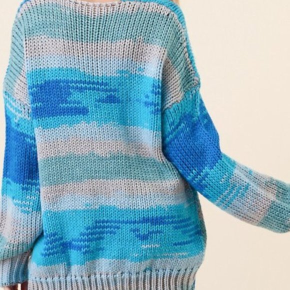 SOLD OUT! BLUE HUES KNIT SWEATER TOP - Picture 3 of 4